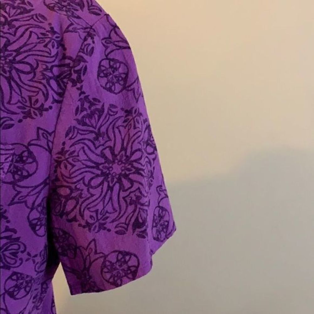 Nwot, Basic Editions Purple Paisley Top, L… - Picture 5 of 8